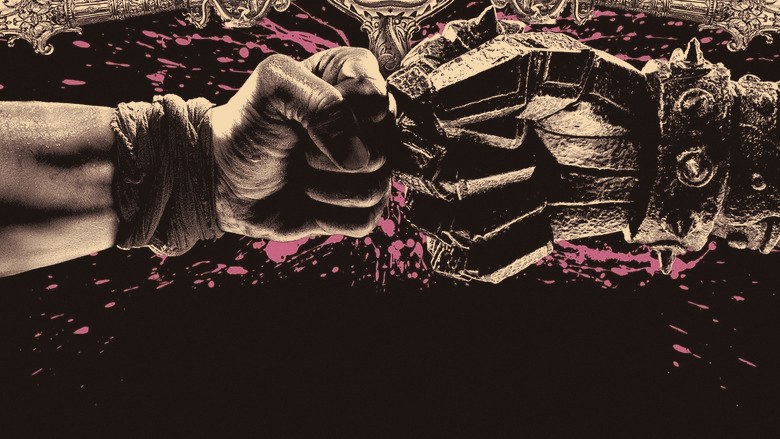 Blacksmith forging iron arms amid sparks and molten glow